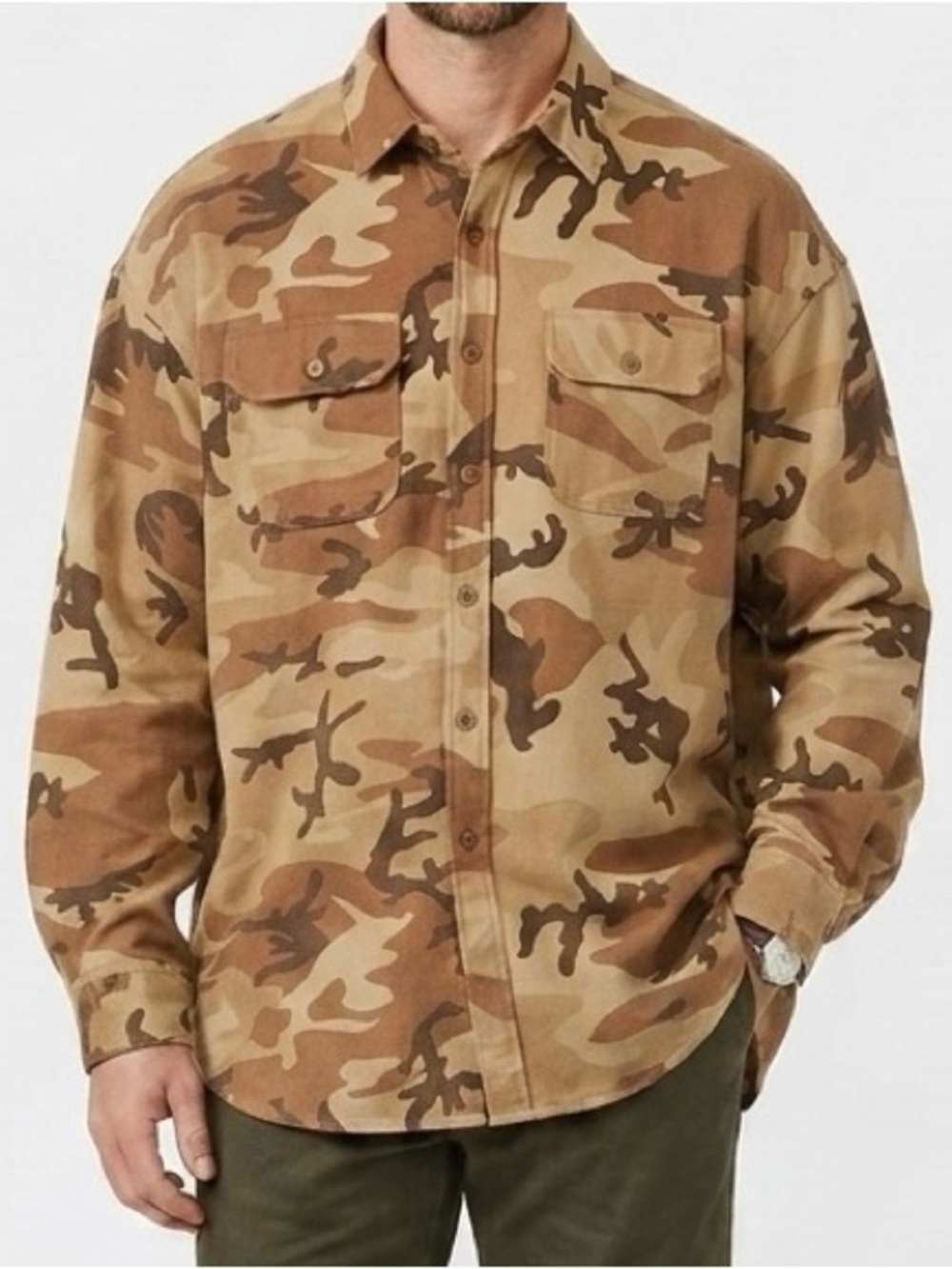 Wallace and Barnes Men's Brown Camo Field Shirt Jacket